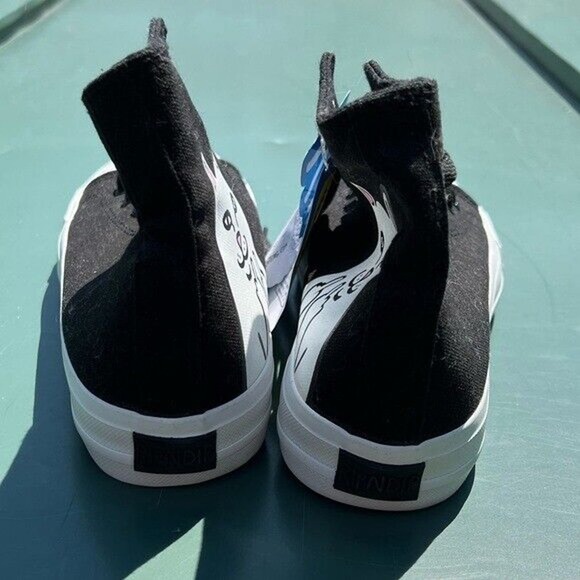 NWT Ripndip black and white lace up ankle high shoes w/ cat flipping off detail - Picture 6 of 12